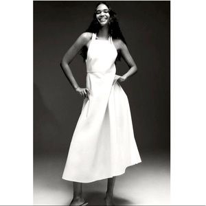 White Zara Midi Dress with crossed back